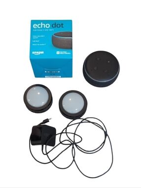 Amazon Echo Dot (3rd Gen) + 2 Echo Buttons + Power Adapter — Bundle Set